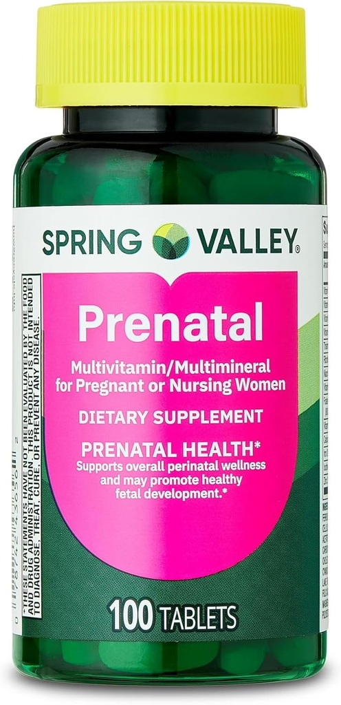 봄 밸리 Prenatal Multivitamin / 임신 및 간호 여성 다이어트 보충 정제, 100 개 - 새로운 모습