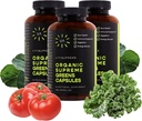 Vita Supreme Organic Super Greens Superfood Capsule, Gut Health, Immune Support, Digestion, Energy 및 More (Non-GMO, Keto, Vegan) 180 캡슐, 3 팩