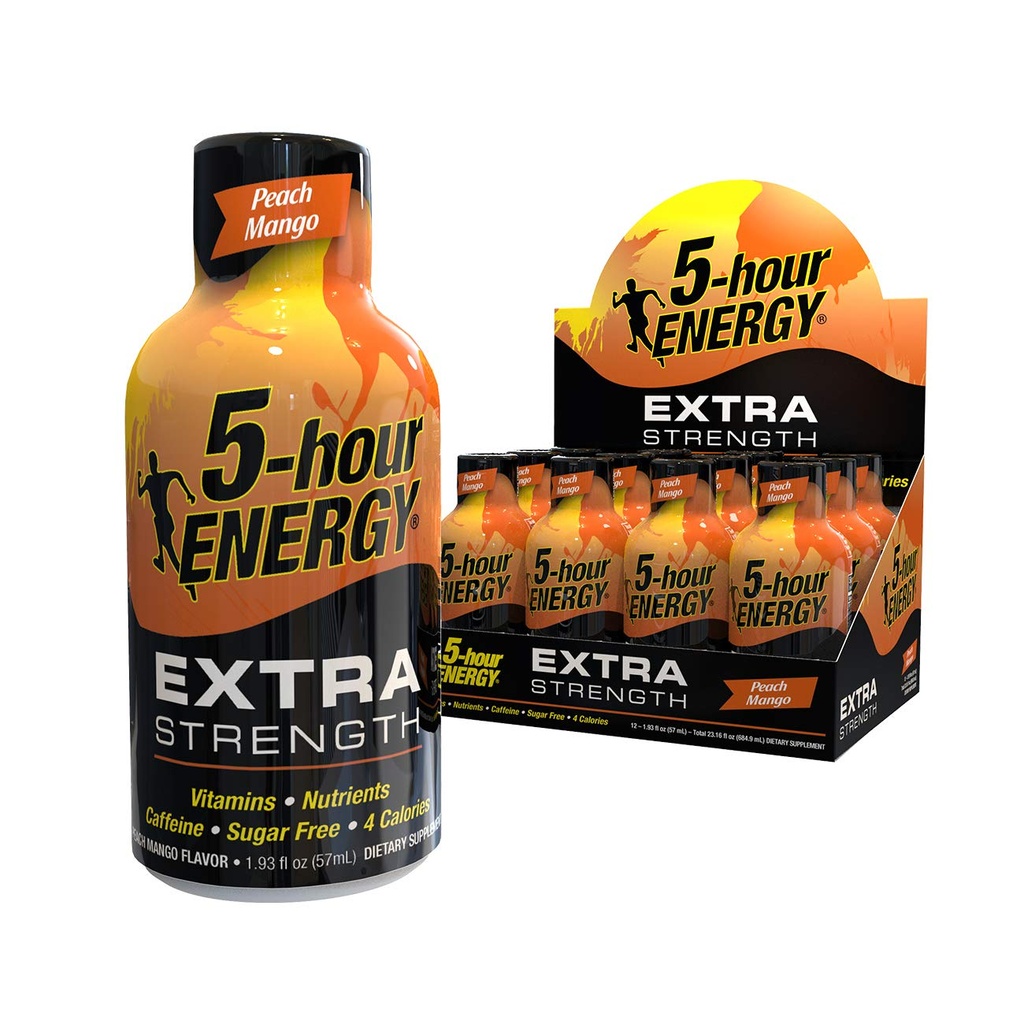 5 시간 ENERGY 탄, 여분 힘, 복숭아 망고, 1.93 Ounce, 12 조사