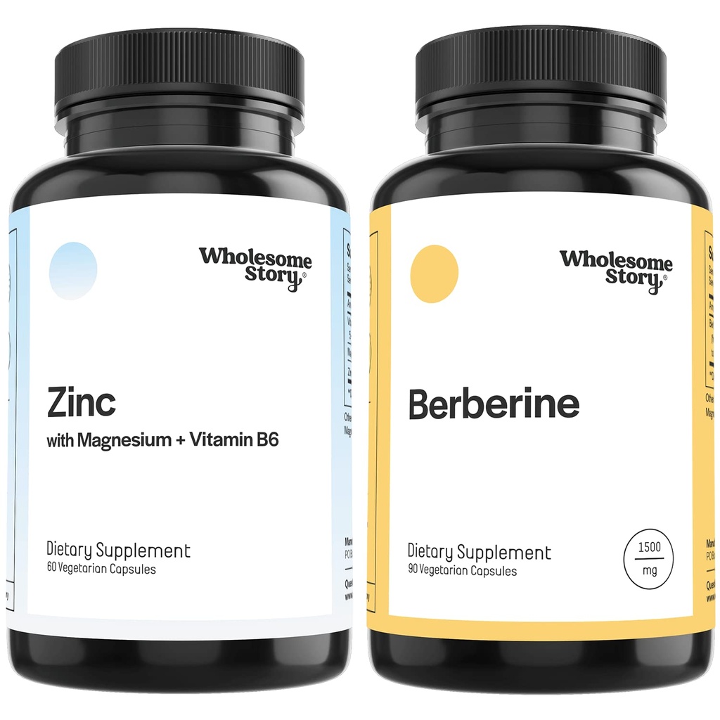 3-in-1 아연 Picolinate 마그네슘 글리세라이드 비타민 B6 + Berberine 1500mg HCl 보충교재 | Reproductive & Fertility 건강, 호르몬 균형, 면역 지원 | 30 일 공급