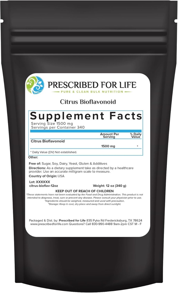 생명 Citrus Bioflavonoids 분말, 항 산화제, 순환, & 귀 건강 지원 (시틴 Limonium, Paradisi, Sinensis) (12oz/340g)를 위한 순수한 분말된 플라보노이드 복합물
