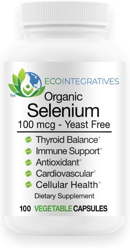 SE-100 100 mcg (100 조사) - 순수한 셀렌 효모 자유로운 지원 면역, 심장 혈관 및 갑상선 건강