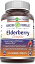 Amazing Formulas Elderberry Complex Supplement | 120 Chewable Tablet | Berry flavor | Non-GMO | 글루텐 프리 | 미국