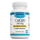 EuroMedica CoQ10 100 mg - 세포 에너지 지원 보충교재 - 더 높은 흡수 CoQ10 Chewable 보충교재 - Aid 건강한 시효 & 두뇌 건강에 영양 보충교재 - 30 Chewable 정제