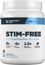투명 랩 Stim-Free 사전 운동 - Caffeine & Stim Free Pre Workout Powder for Men and Women with Beta Alanine Powder, Citrulline Malate, & elevATP - 30 서빙, 블루 라즈베리