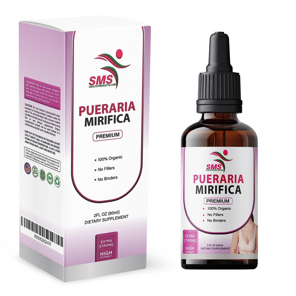 Pueraria Mirifica Drops | 프리미엄 그레이스 | 허브 액수 | 비 GMO, 유기, 비건, 알코올 프리 태피스 | 2 Fl Oz (60ml)