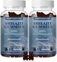 Shilajit Gummies 600mg, Trace 무기물과 Shilajit 보충 & 에너지와 면제 지원을 위한 Fulvic 산, 남자 & 여자를 위한 유기 Shilajit 수지, Vegan, 60 Gummies (2 팩)