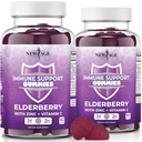 NEW AGE 면역 체계 지원 Gummies - 비타민 C와 아연을 가진 Sambucus 검정 Elderberry Gummies (Immune 지원 120 Gummies)
