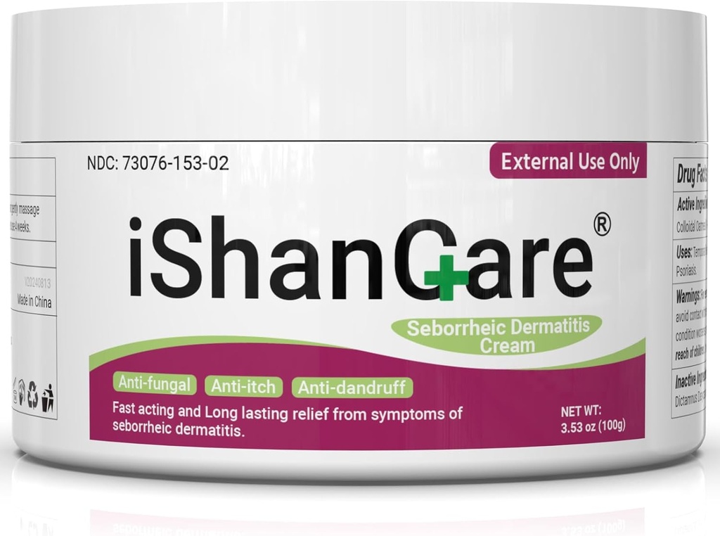 ishancare Seborrheic Dermatitis 크림, Psoriasis, Folliculitis, Dermatitis, Dandruff, Itching, Redness, Irritation, Scaling, 3.53 Oz를 위한 최대 힘 처리