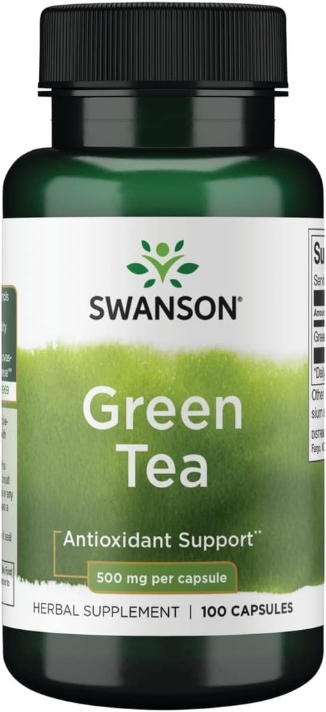 Swanson 녹차 추출물 보충교재 - 산화 방지제 부유한 - 500 MG 녹차 잎 분말 - 100개의 캡슐