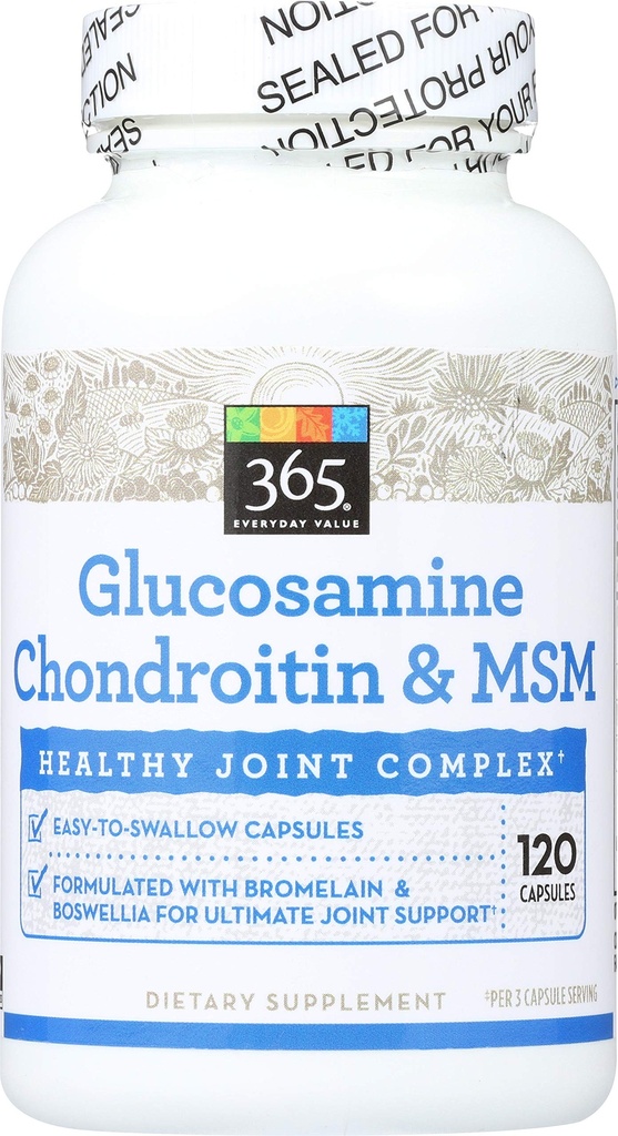 전체 음식 시장, 글루코사민 Chondroitin & MSM, 120캐럿의 365