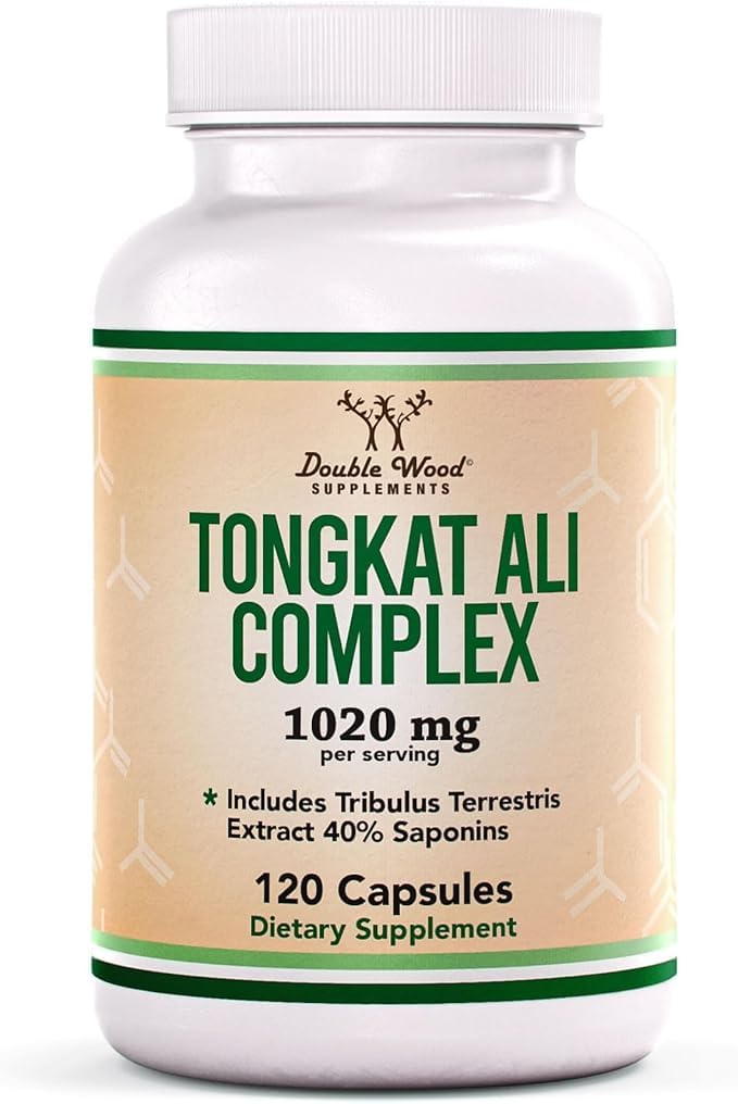 Tongkat Ali - 1000mg (2 개월 공급) - 남자의 건강 - 200 : 1의 추출물 (Longjack) Eurycoma Longifolia, 20mg Tribulus Terrestris (Third Party Tested) Double Wood