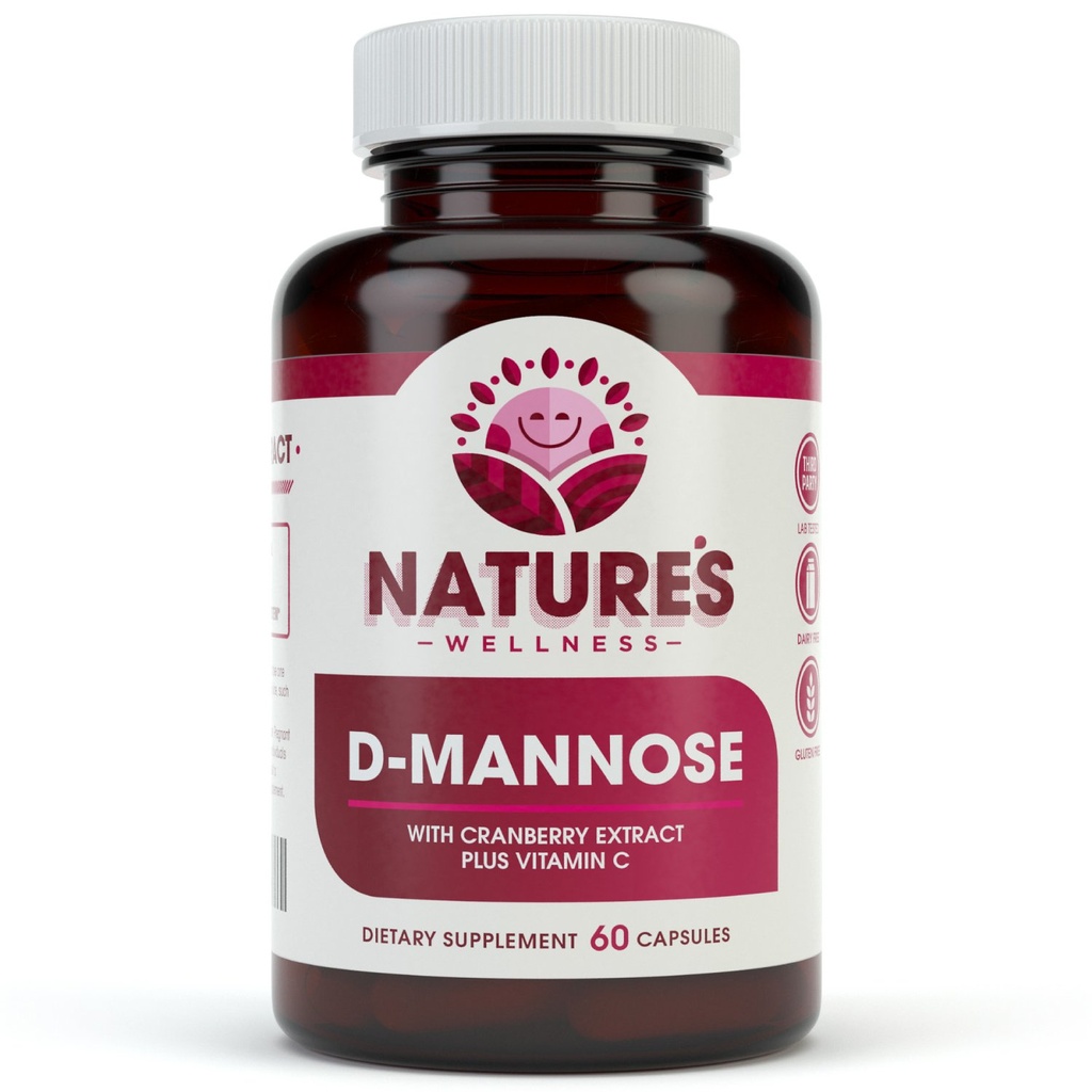 Cranberry Extract & Vitamin C와 D MANNOSE - Urinary Tract UT Cleanse & Bladder Health - Urinary Tract Infection UTI - 천연 건강한 홍조 및 Detox Impurities | 60 Veg Capsule