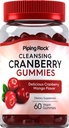 Piping Rock Cranberry Gummies | 60 개 | 여성용 클렌징 보충 | 크랜베리 망고 맛 | 비건, GMO, 글루텐 무료