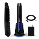 Beard Struggle Carbon X - Heated Beard Brush + 남자를위한 Beard Straightener - Cordless Beard Brush & Straightening Comb - 충전식, 3 열 설정, Micro-Fibre 보호 슬리브 포함