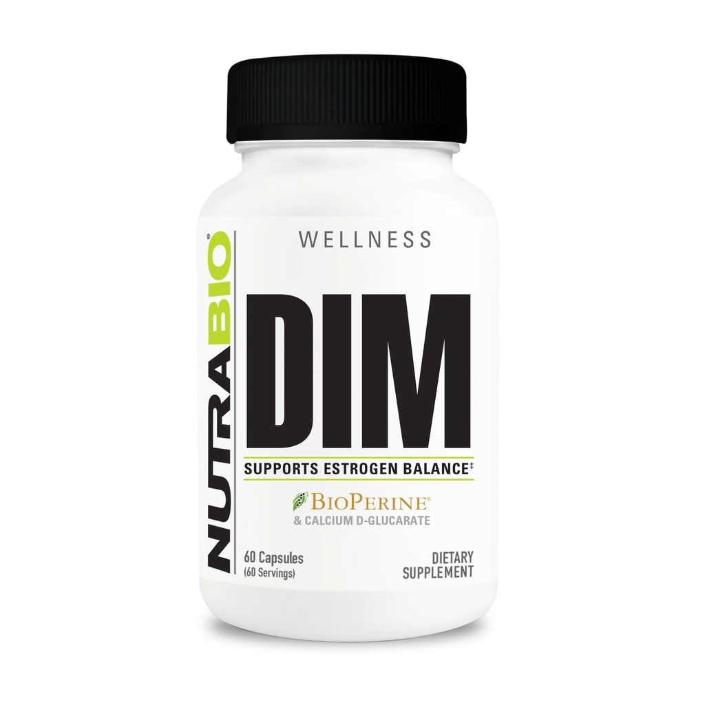 NutraBio DIM 보충교재, 지원 에스트로겐 균형, 100mg - 60 식물성 캡슐
