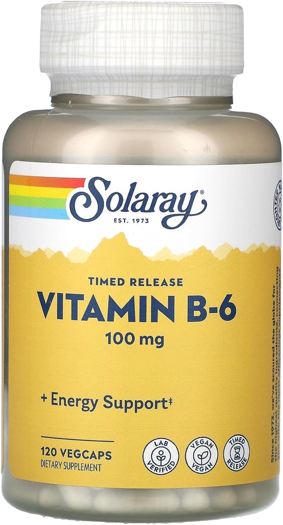 Solaray B 6 2 단계 적시 방출, 100mg, 60 조사