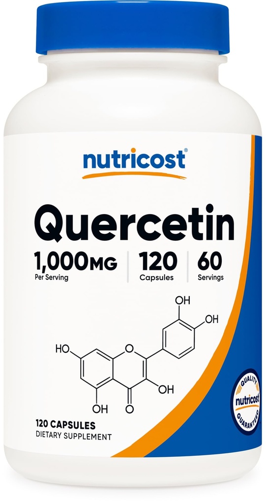 Nutricost Quercetin 1000mg, 120 캡슐 - 채식 캡슐, 60 서빙, 캡슐 당 500mg, 비 GMO, 글루텐 무료