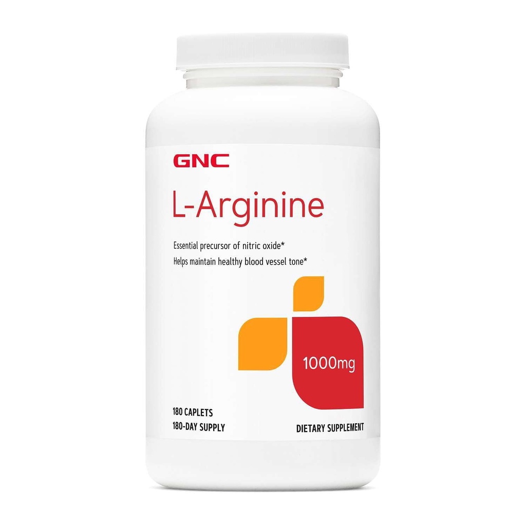 GNC L Arginine 1000mg 보충교재는, 건강한 혈관 톤, 180의 서빙을 지원합니다