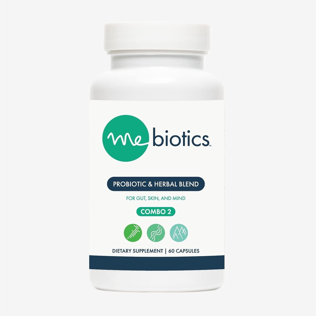 Microbiome Labs Mebiotics Probiotic & Herbal Supplement 조합 2 - Bacillus Subtilis + Lemon Balm for Skin + Gut Health - Gut, Mind, & Skin (60 캡슐)를 지원하는 구두 프로바이오틱스