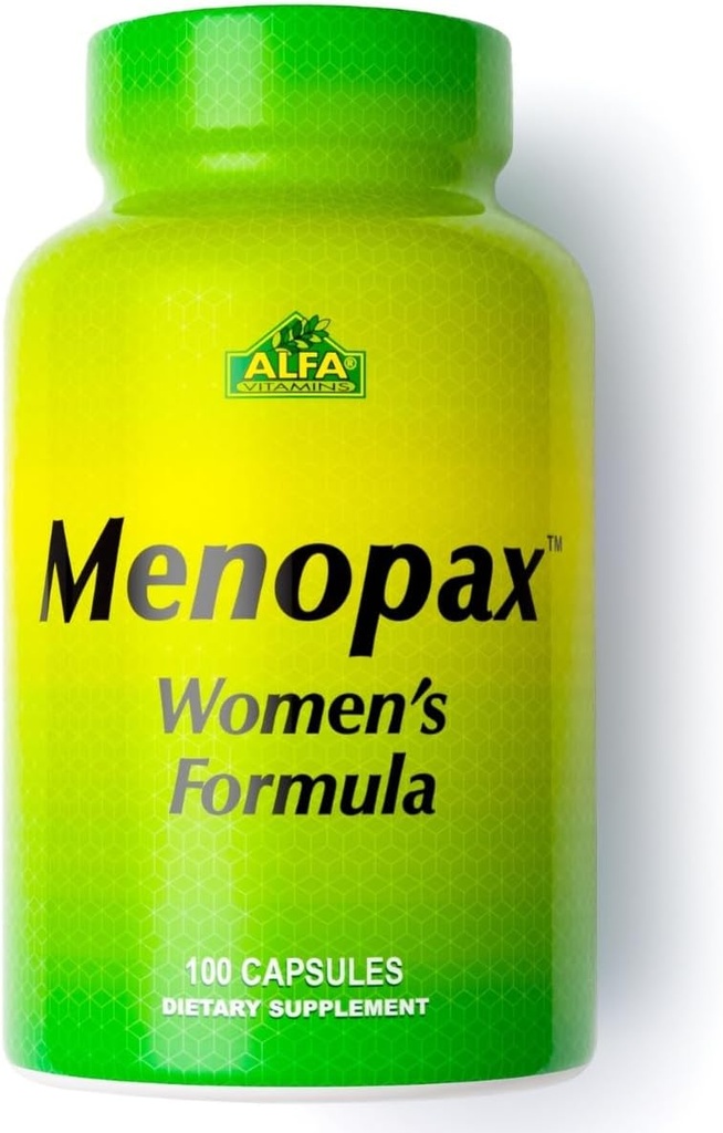 ALFA VITAMINS Menopax Women's Formula, Gluten Free Vitamin for Menstrual Health and overall Wellness, 관절, 에너지 및 사이클 밸런스, 여성용 다이어트 보충, 100 캡슐
