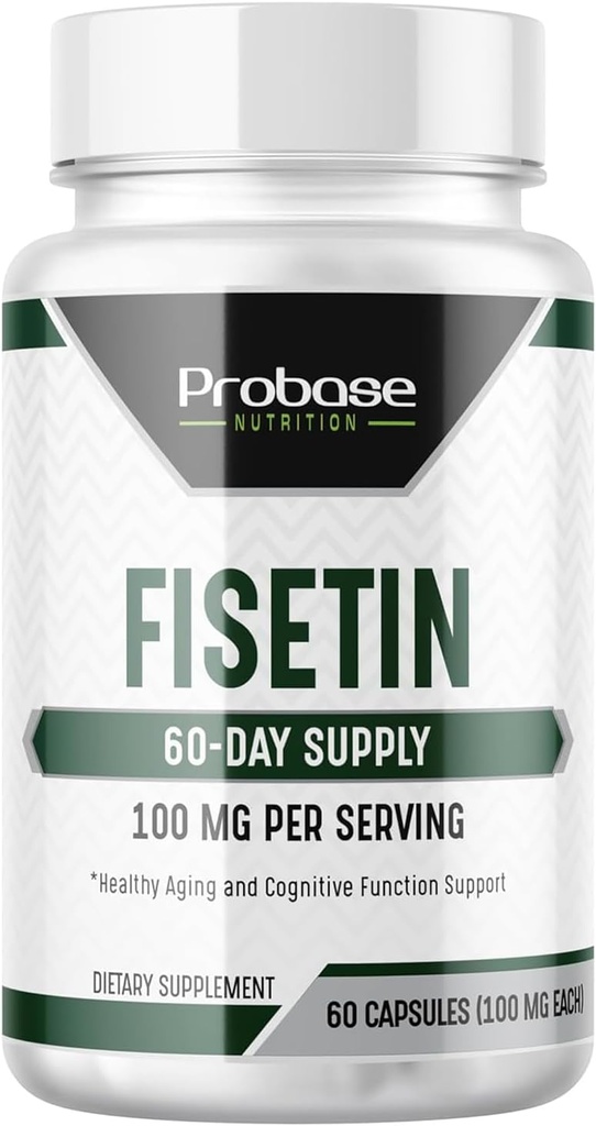 Probase 영양 Fisetin Senolytic 보충교재 100mg 세포질 건강을 위한 높은 힘 60 일 공급