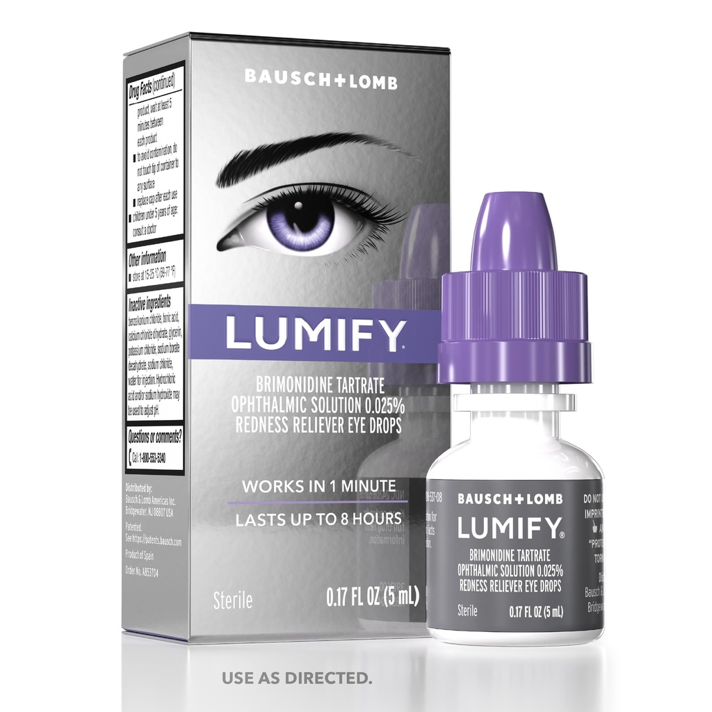 빨간 눈을위한 LUMIFY Eye Drops, 더 밝은 찾고 눈을위한 적도, 1 분에서 작동 & 8 시간까지 지속, 눈 드롭, 0.17 Fl Oz (5 mL)