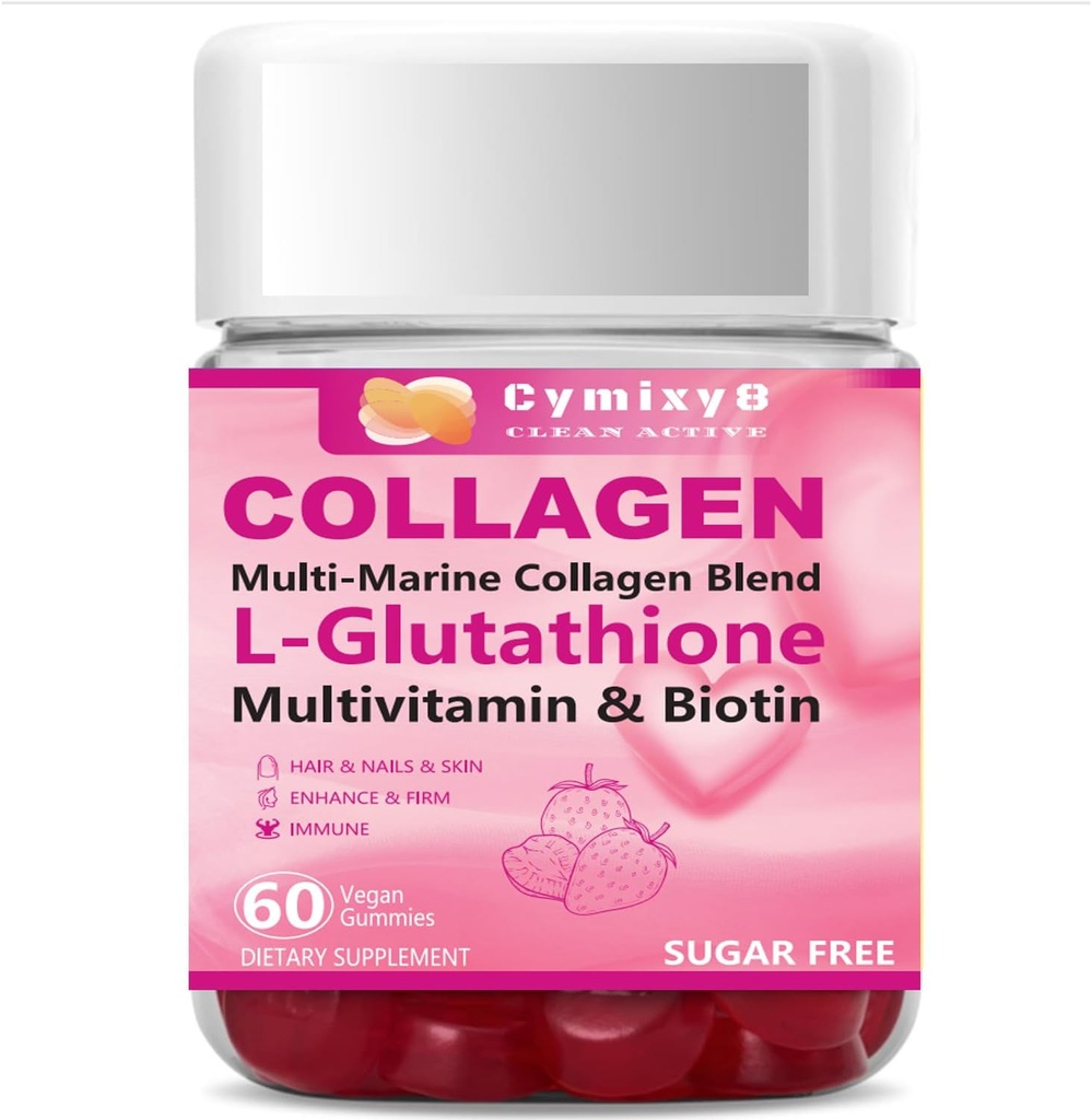 Glutathione Biotin Collagen Glow Gummies, 여분 Strength L-Glutathione & 여자를 위한 Colageno Hidrolizado & 머리 피부 못을 위한 10000mcg Biotin & Multivitamin