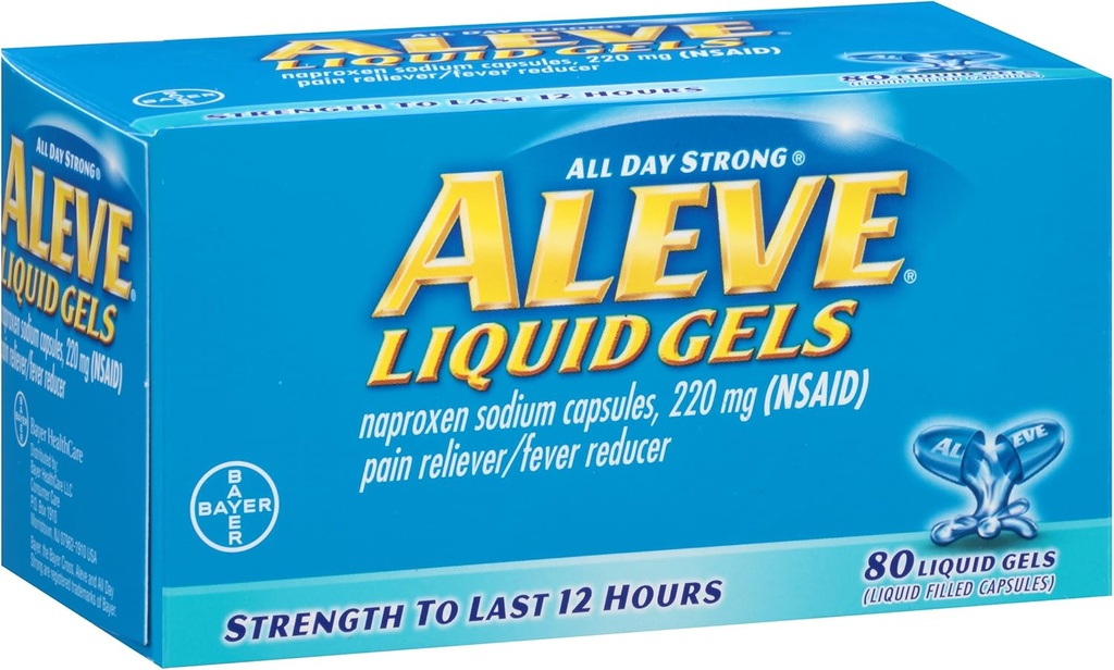 Naproxen 나트륨, 220mg (NSAID) 고통 Reliever/Fever 흡진기, 80 조사 (2의 포장)를 가진 알칼리성 액체 젤