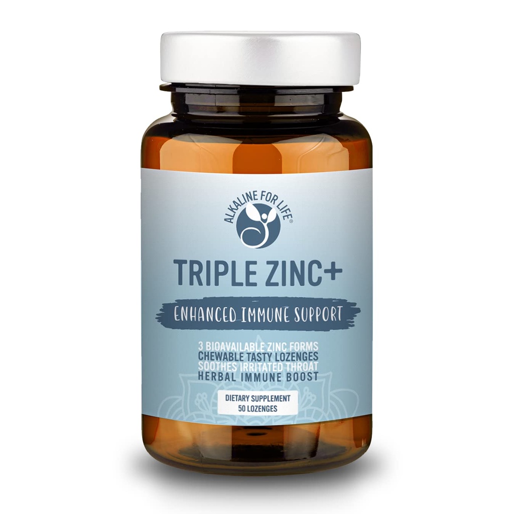 트리플 아연 Lozenges - Bioavailable 아연 글리세라이드, 아연 시트레이트, 아연 Aspartate의 3 형태 - 아연 Immune 지원 보충교재 Echinacea, Slippery Elm, OPC, 비타민 C, Sucanat 꿀