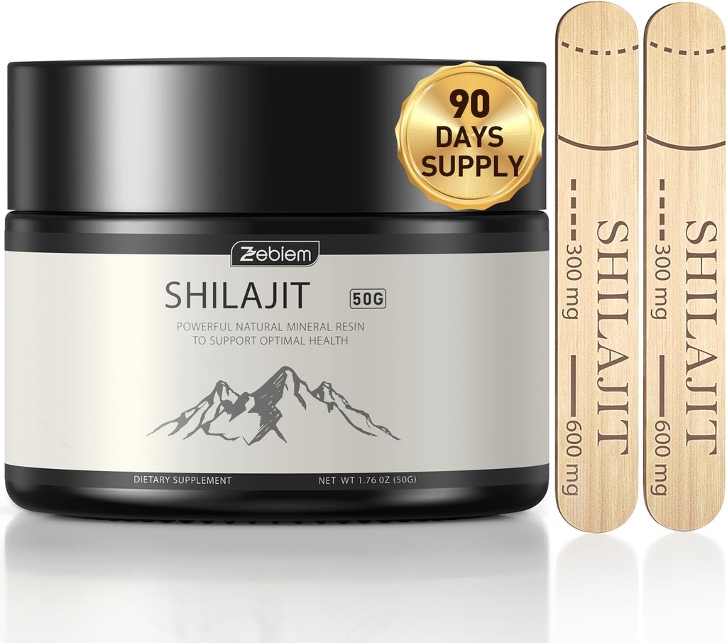shilajit Pure Himalayan Organic shilajit for Men and Women shilajit Resin Supplyment with Organic Ayurvedic Blend in Energy, 힘 Boost&Immune Support (50 그램)