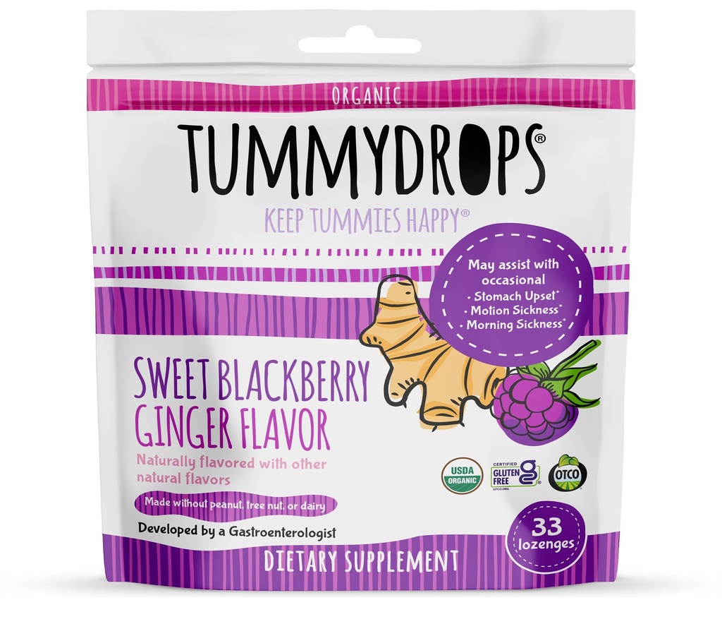 Tummydrops USDA 유기 달콤한 블랙 베리 생강