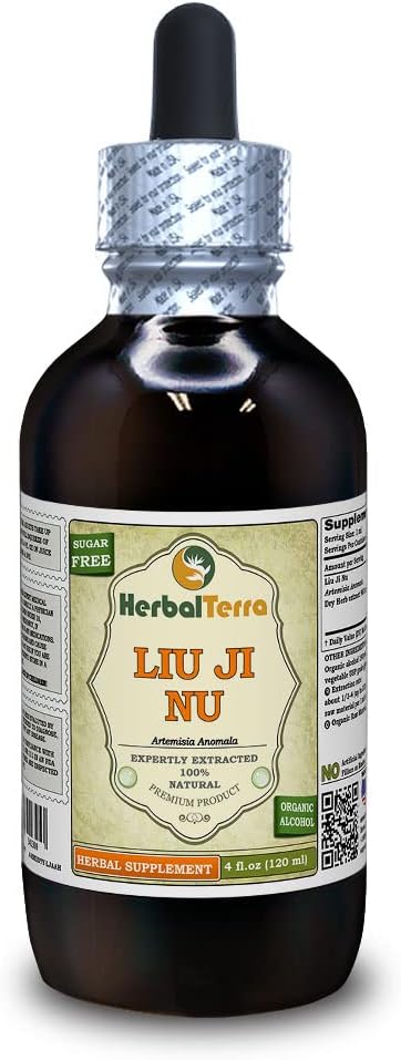 Liu Ji Nu, Artemesia (Artemisia Anomala) Tincture, 건조 허브 액체 추출 (브랜드 이름: HerbalTerra, Proudly Made in USA) 4 fl.oz (120 ml)