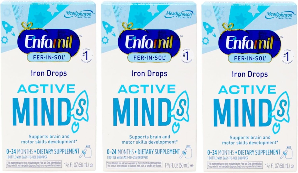 Enfamil Fer-In-Sol Iron Supplement Drops - 1.66 온스, 3 팩