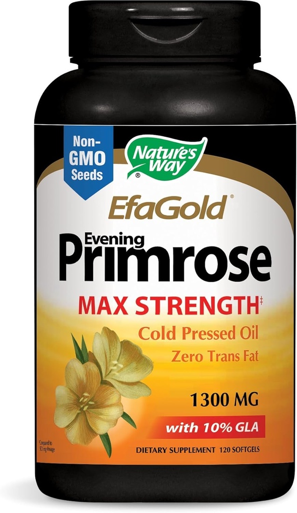 자연의 방법 저녁 Primrose, EFA 금 찬 눌러진 기름 1300mg, 120 Softgels