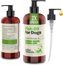 Deley Naturals Dog Fish Oil Icelandic 2X Omega - 알레르기, 코트 및 하트를위한 오메가 3 생선 오일 - 개 피부 자극을위한 오메가 3 생선 오일 - 미국에서 만든 개 16oz 오메가 오일