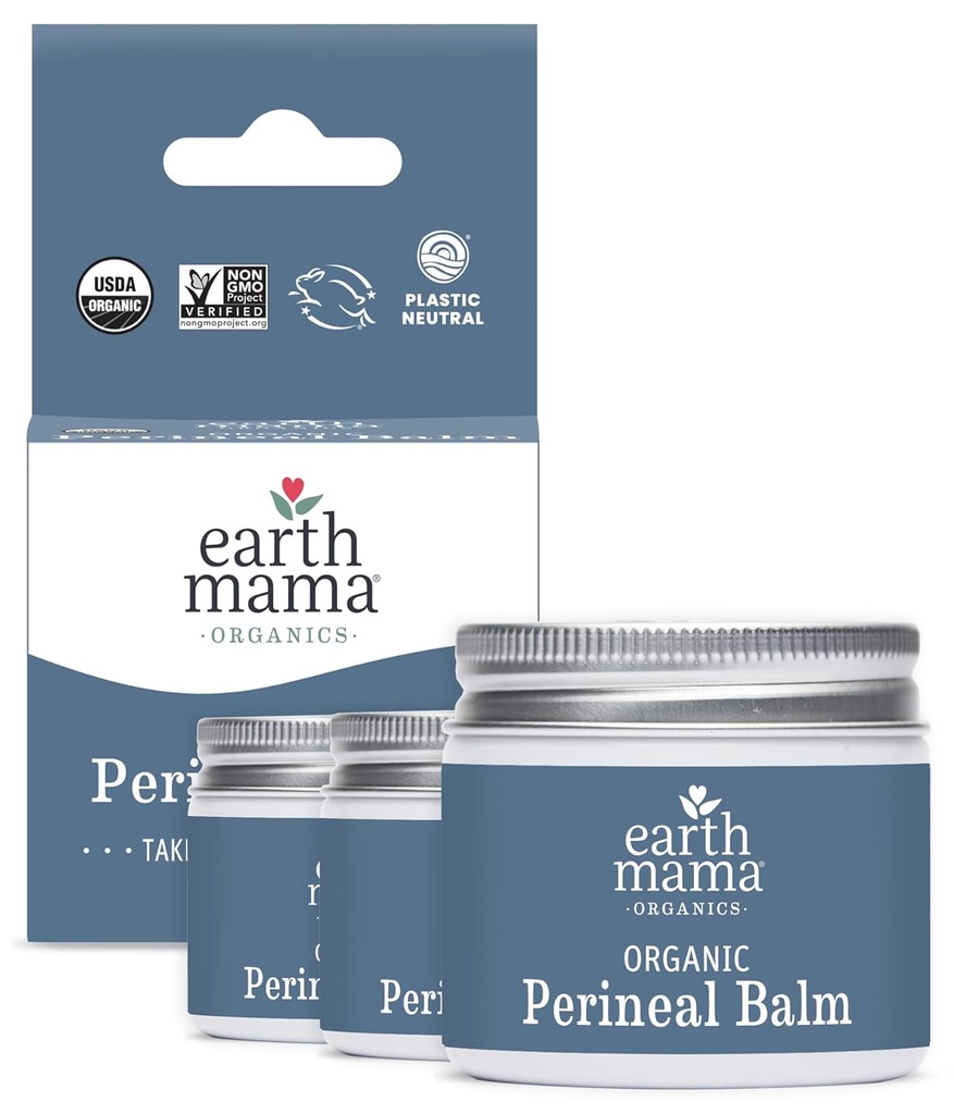 Earth Mama Organic Perineal Balm | Witch Hazel & Calendula, Feminine Care Essentials, No Benzocaine 또는 Butane, 2-Oz (3-Pack)와 Pregnancy 및 Postpartum Relief에 대한 Naturally Cooling Herbal Salve