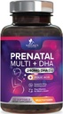 Folic Acid & DHA와 Prenatal 비타민, Folate & Omega 3의 여성, 비타민 A, C, D, B6, B12 & Iron, Pregnancy Supplement - 120 Softgels를 가진 태아 뇌 발달 지원