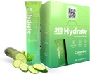 310 Nutrition Sugar Free Electrolytes Powder - 매일 유체 균형을위한 즉각적인 수분 공급 패킷 - 카페인 무료 Rehydration Drink Mix w / 비타민, 낮은 칼로리 및 Keto Friendly - Cucumber 30 Singles