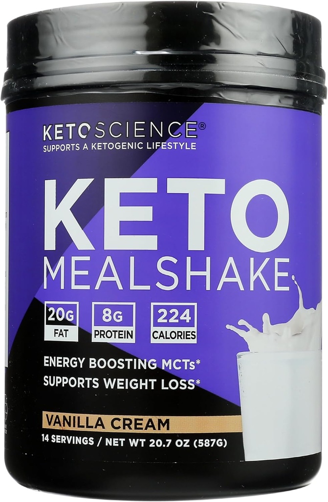 Keto 과학 바닐라 크림 Ketogenic 식사 Shake Dietary 보충교재, Paleo 친절한, 20.7 Ounces (1의 포장)