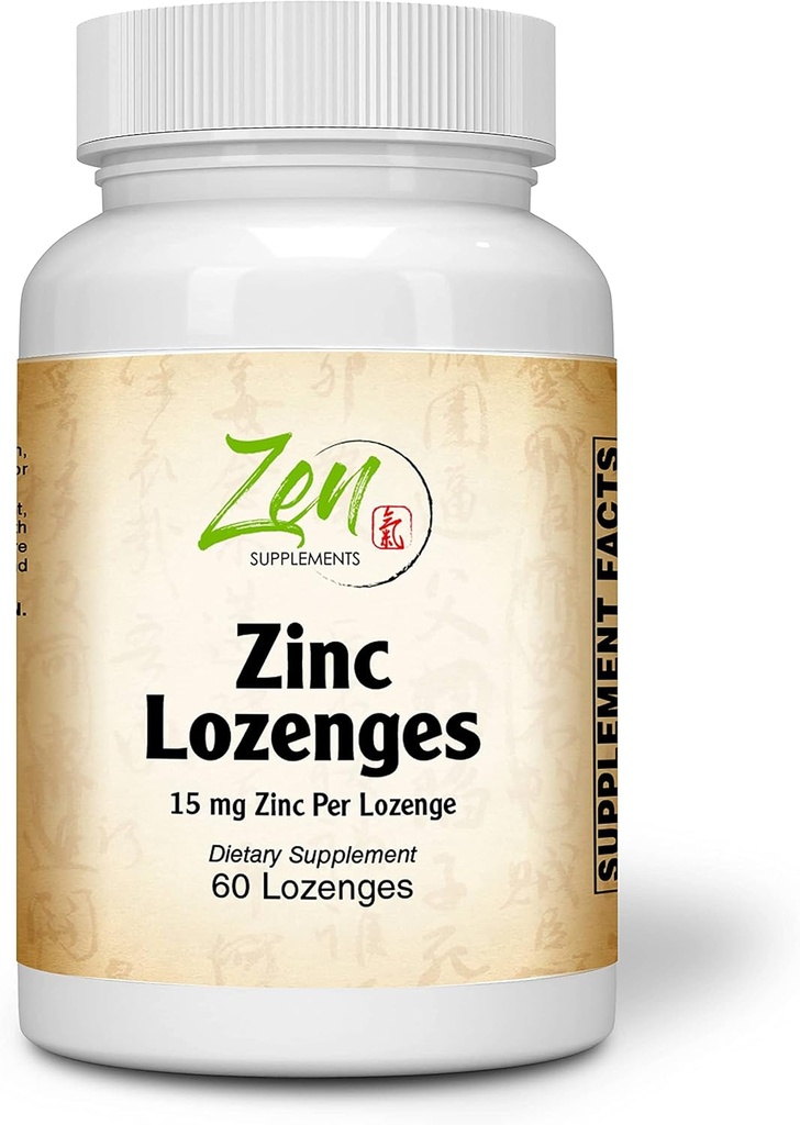 Zen 보충 교재 - 아연 Lozenges 15 Mg 면역 지원 산화 방지제 보충교재 & 중대한 Tasting 아연 60-Lozenge