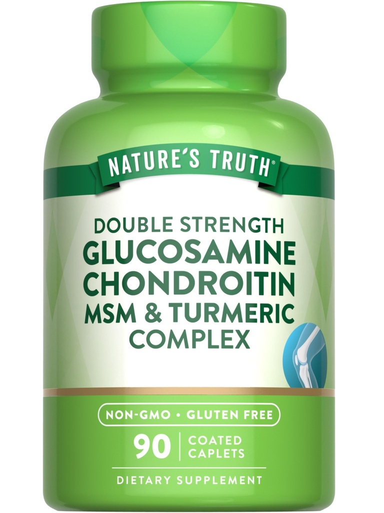 Nature's Truth Glucosamine Chondroitin MSM Complex | 90 Caplets | 심황 | 이중 힘 | 비 GMO & 글루텐 무료 보충