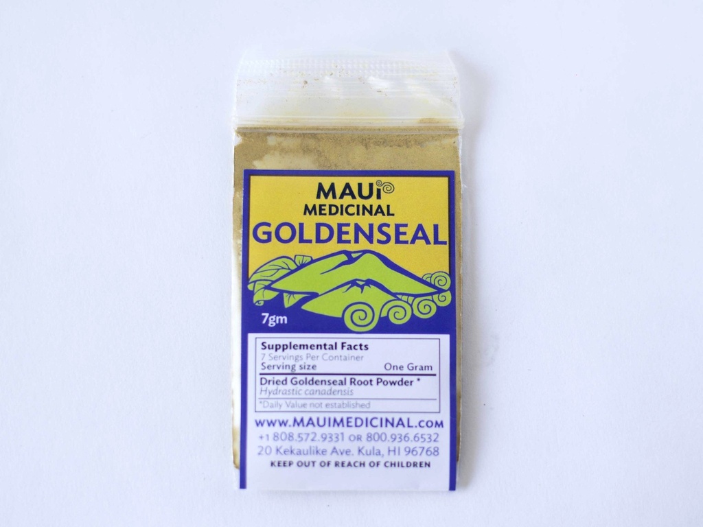 Goldenseal 뿌리 분말 7gm = 1/4 oz. ** 미국 Grown & Packaged **