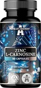 캡슐 당 아연 L Carnosine 37.5mg, 90 Vegan 캡슐, 3 개월 공급, 아연 보충 및 아미노 산 베타 알라닌, 아폴로의 Hegemony.