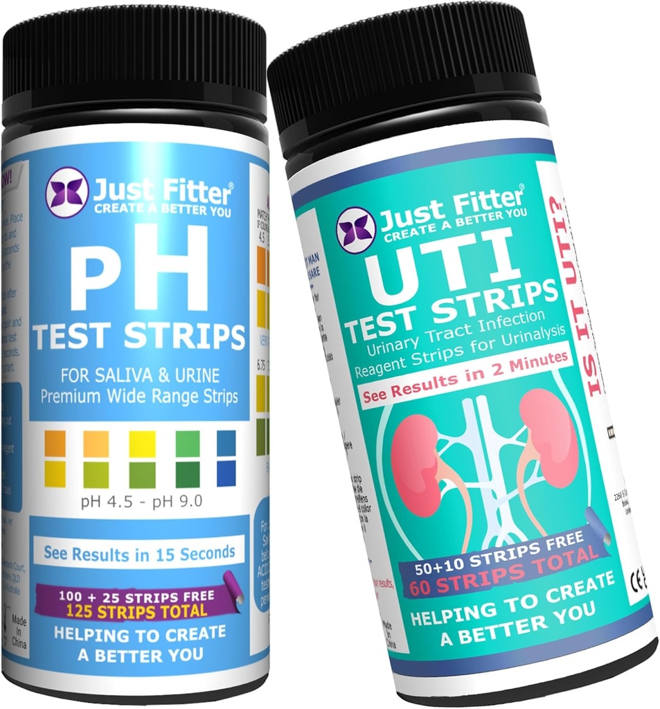 PH와 UTI Urinary Tract 감염 시험 지구 뭉치. 단순하고 빠르고 정확한 결과. 홈 테스트 스틱 키트.