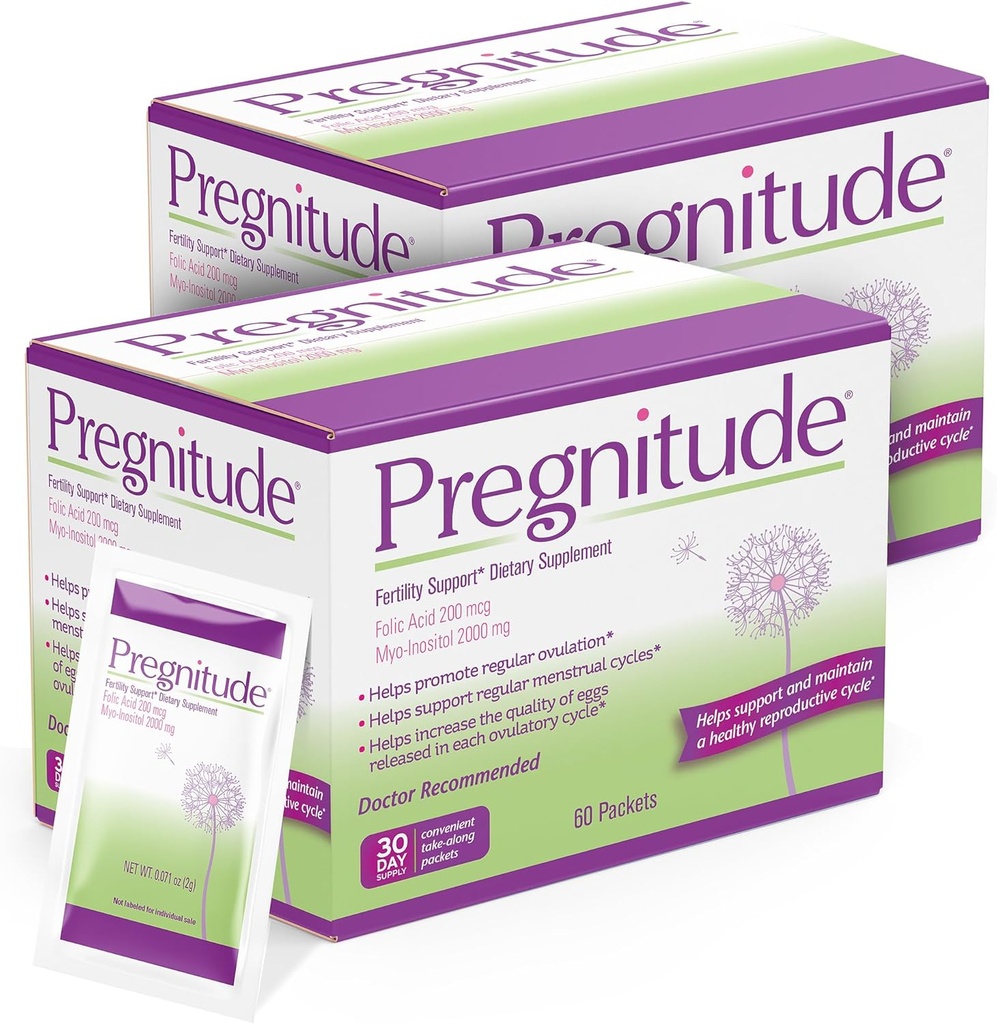 Pregnitude Reproductive Fertility Support - 일반 배란을 홍보하는 도움말 - 생리주기 및 계란의 품질 증가 - 60 일 공급 120 패킷
