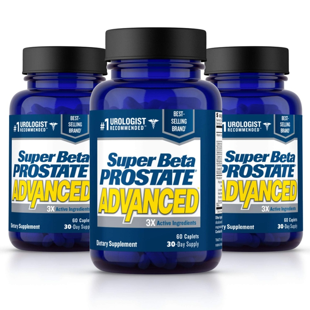 SUPER BETA PROSTATE Advanced – 욕실 여행 감소, 수면 촉진, Bladder 빈닝 지원. Beta Sitosterol을 가진 남자를 위한 전립선 보충교재, 톱 Palmetto (180의 모자, 3 팩)