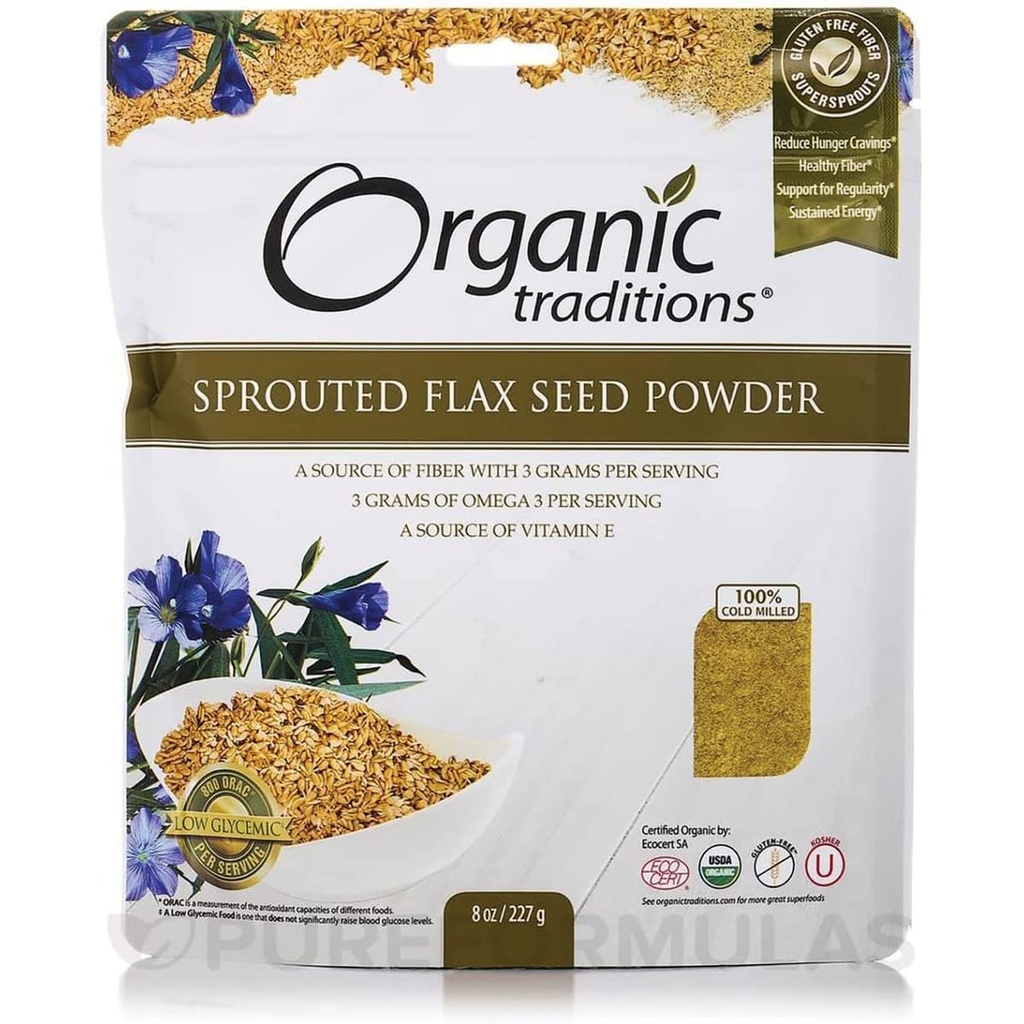 Sprouted Flax 황금 유기 전통 8개 oz 부대