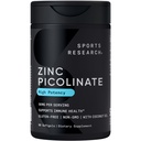 스포츠 연구 유기 코코넛 오일 50mg 아연 Picolinate | 건강한 면역 기능을 위한 높은 흡수성 아연 보충 - Non-GMO Verified, 글루텐 & Soy Free (60 액체 Softgels)