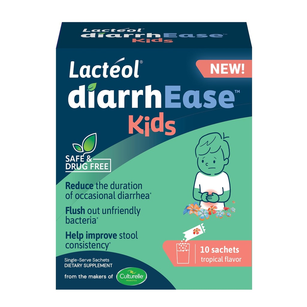 diarrhEase Kids - 안전하고, 마약 무료 및 임상 시험 된 Postbiotic Strain는 Occasional Diarrhea의 기간 - 자녀의 몸과 자연적으로 작동, 10 카운트